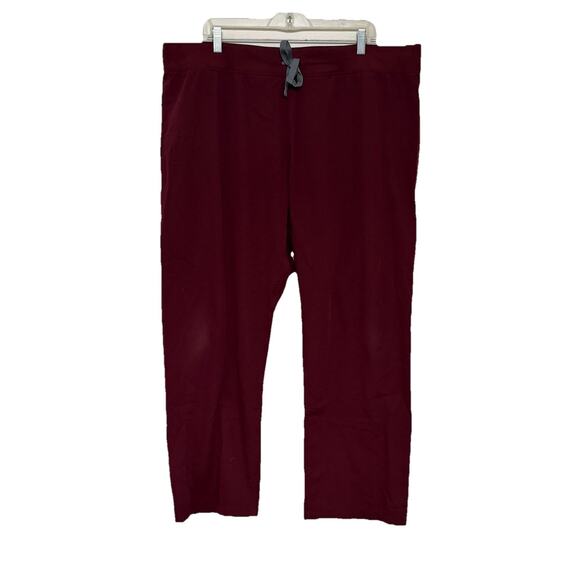 Figs Scrub Pants Womens XXL Burgundy Livingston Basic Bottom Nursing Medical - Picture 1 of 5